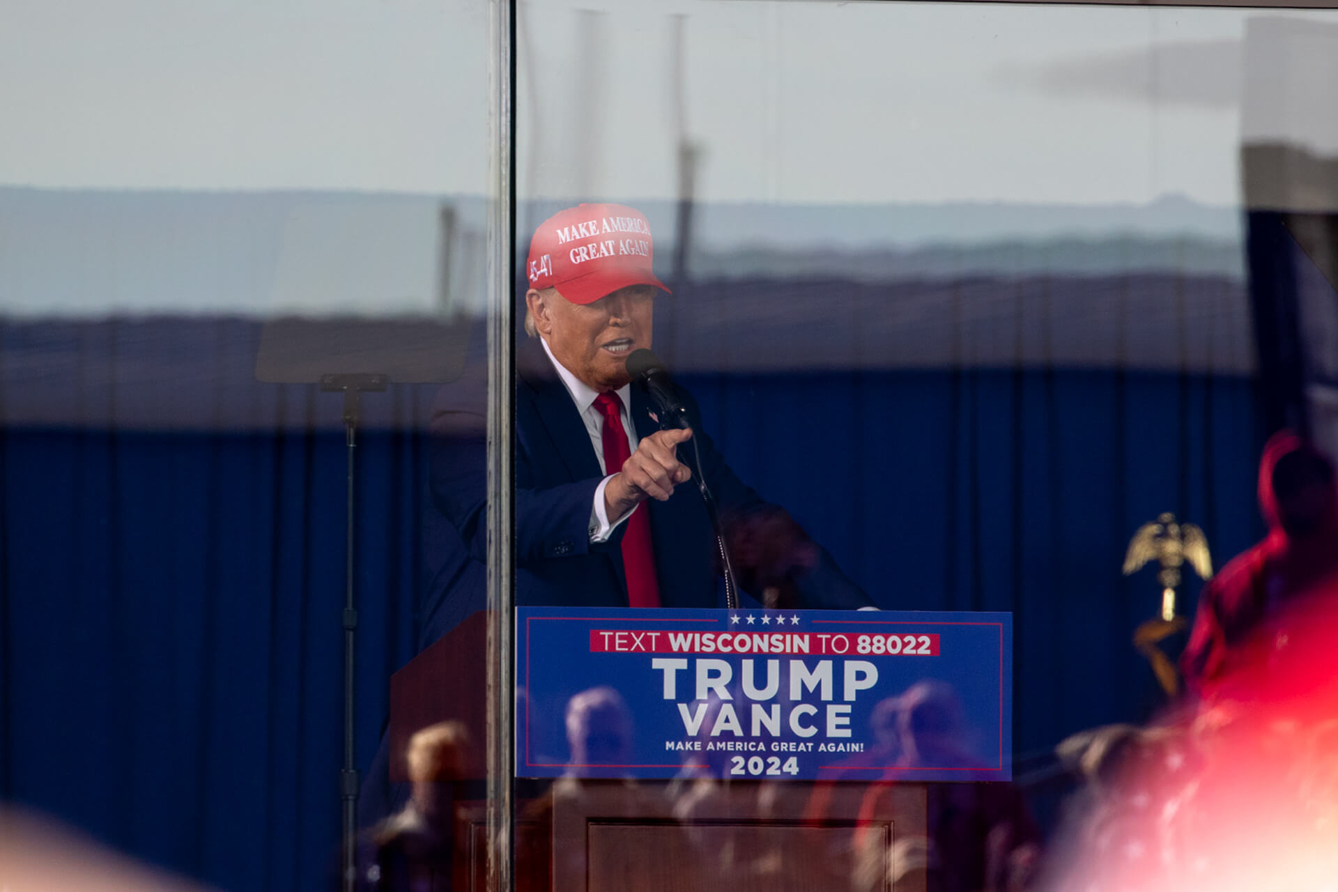 Trump speaking for almost two hours during his Wisconsin rally.
