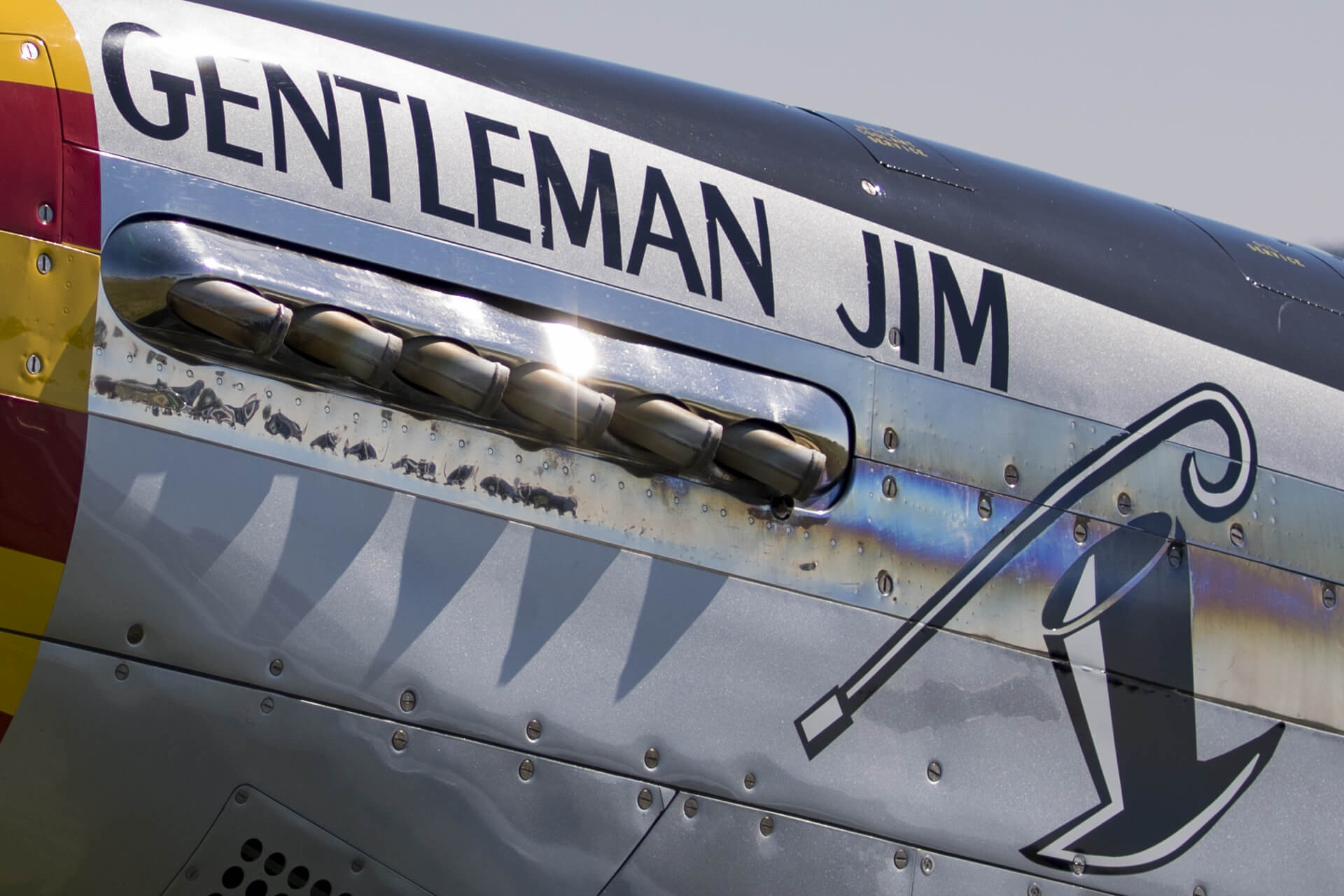 P-51 Mustang showing off it’s nose art.