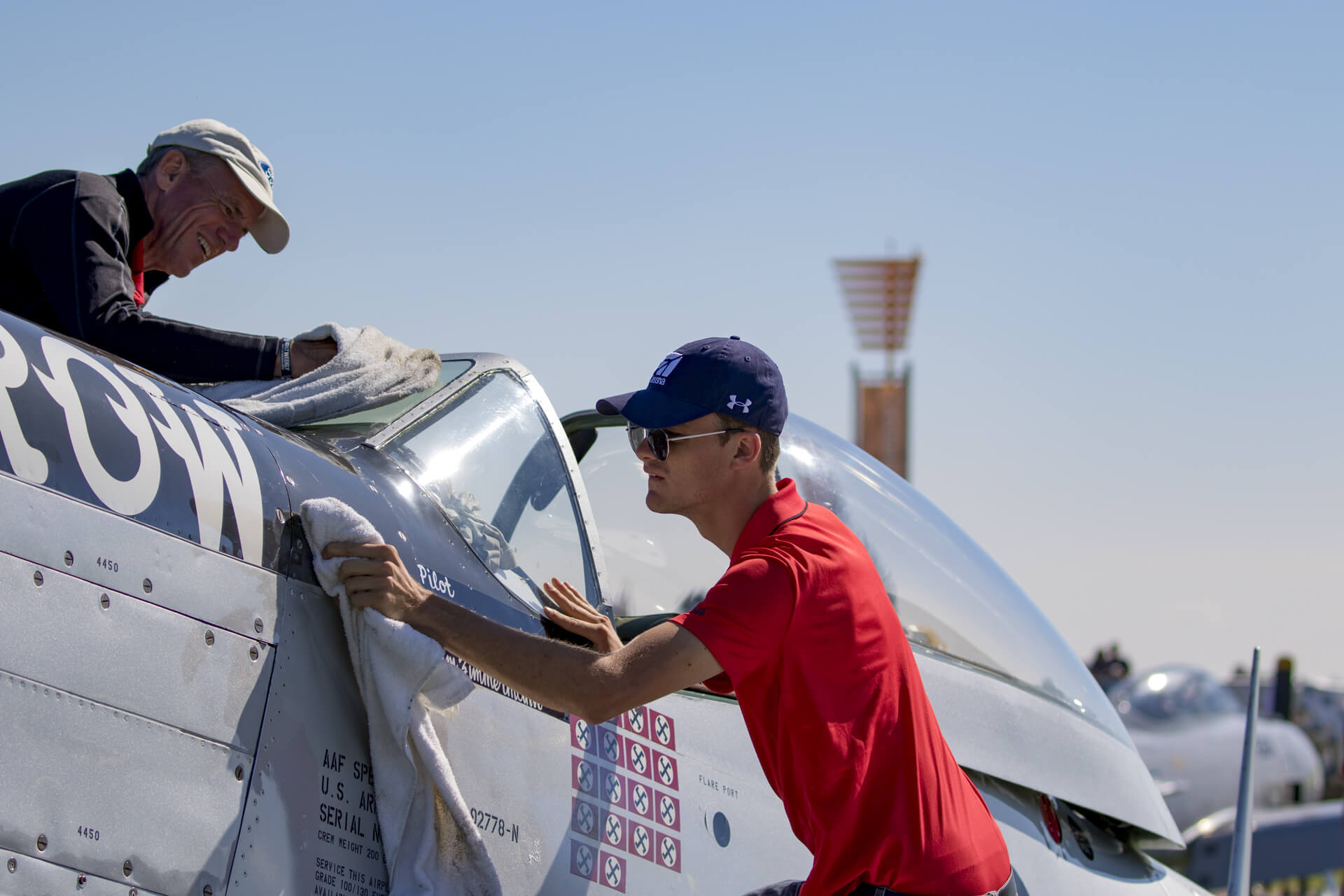 A restored WWII P-51 Mustang, honoring triple ace, Capt. Clarence E. ‘Bud’ Anderson.