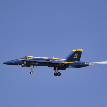 U.S. Navy Commander Frank Weisser piloting Blue Angel #5.