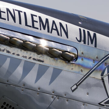 P-51 Mustang showing off it’s nose art.