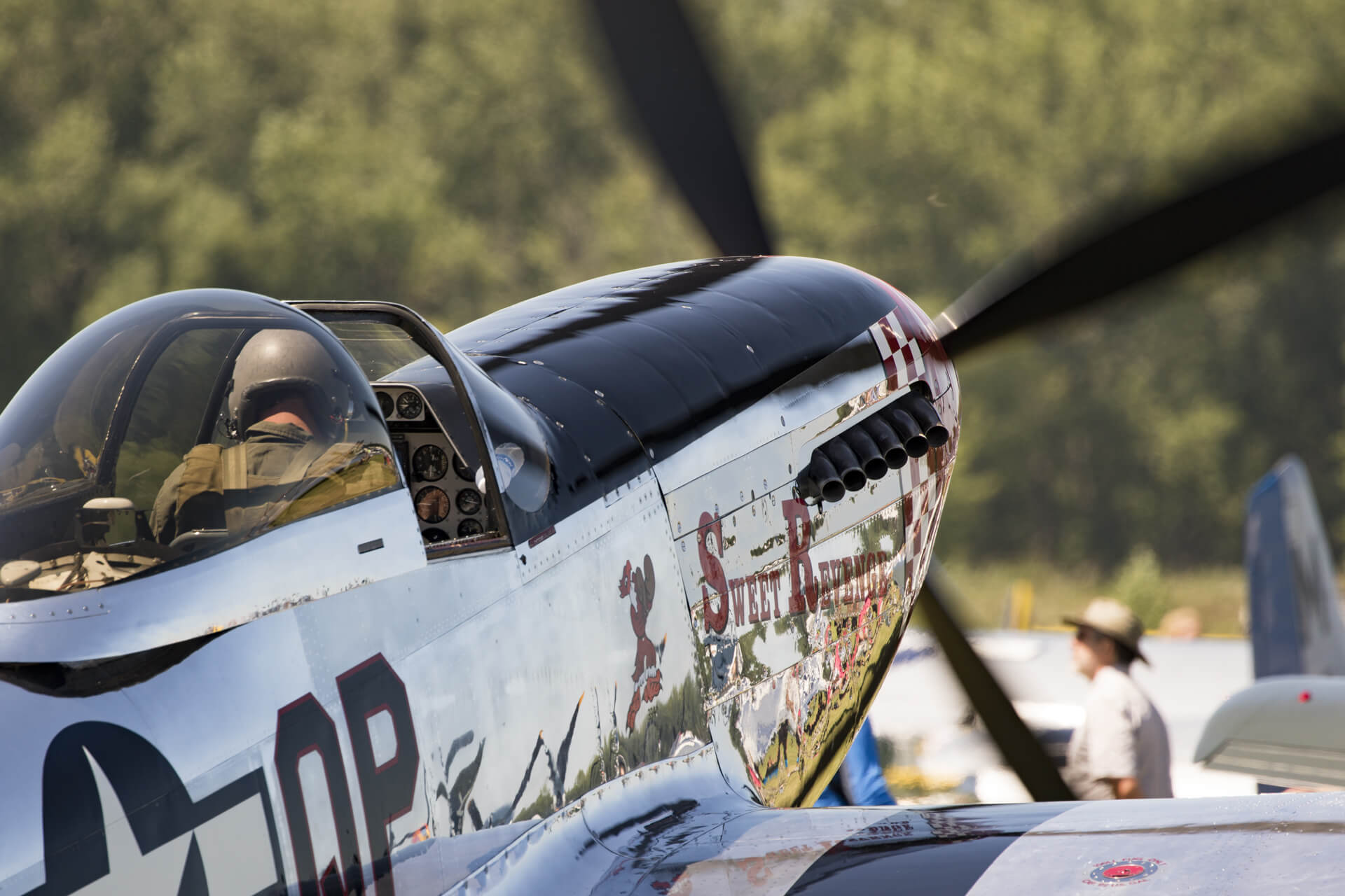 P-51 Mustang “Sweet Revenge” taxiing to the runway.