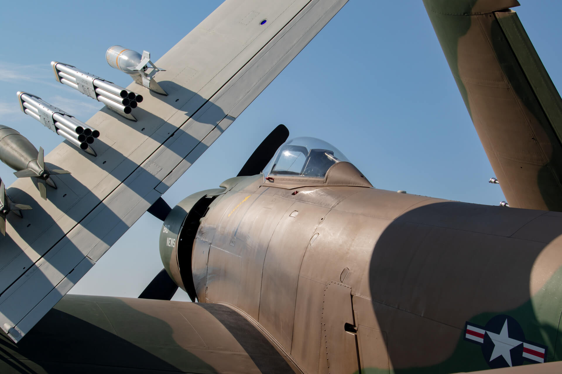 Although jet aircraft were dominating the skies, the Douglas A-1 Skyraider held it’s own and wasn’t retired until 1973.