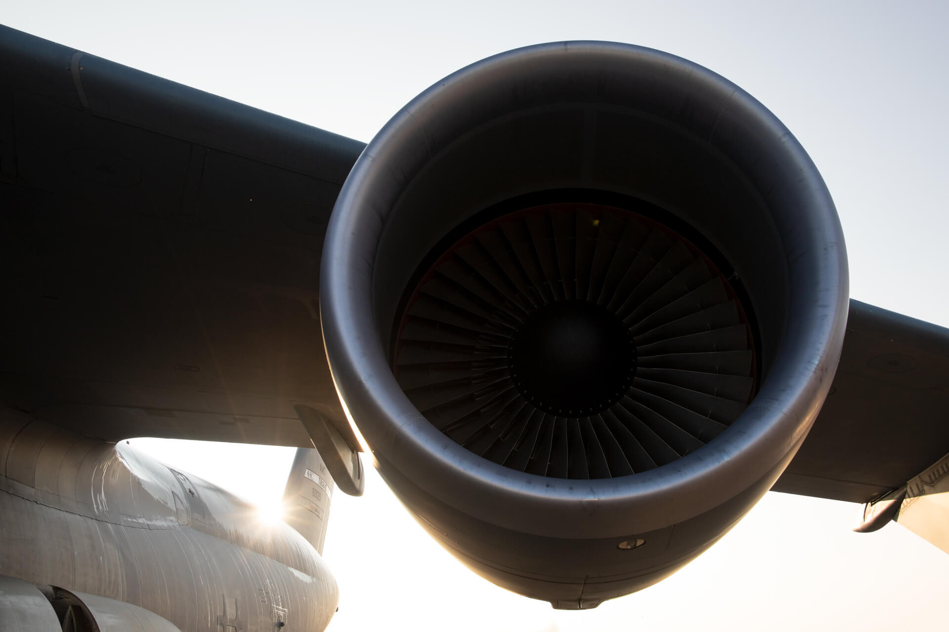 One of the four GE 72,000 lb of thrust engines on the Lockheed C-5 Super Galaxy.