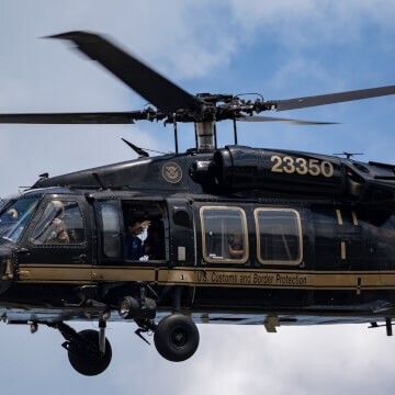 UH-60A Black Hawk giving rides to Make-A-Wish foundation children during AirVenture.