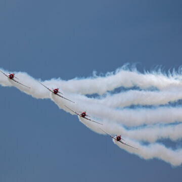 Skytypers fly in formation at EAA AirVenture 2018.