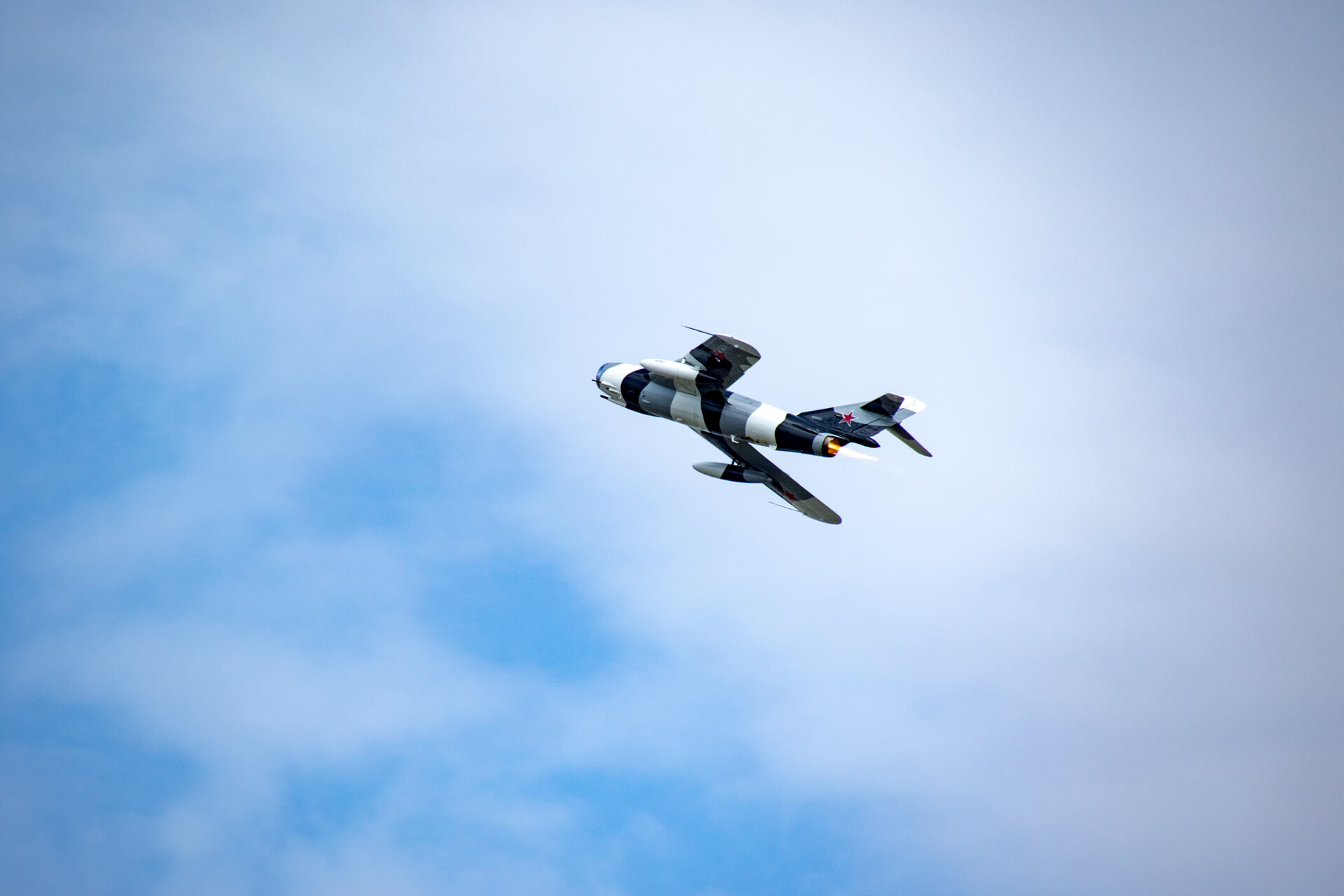 A MiG 17F shows off it’s afterburners during AirVenture 2016.