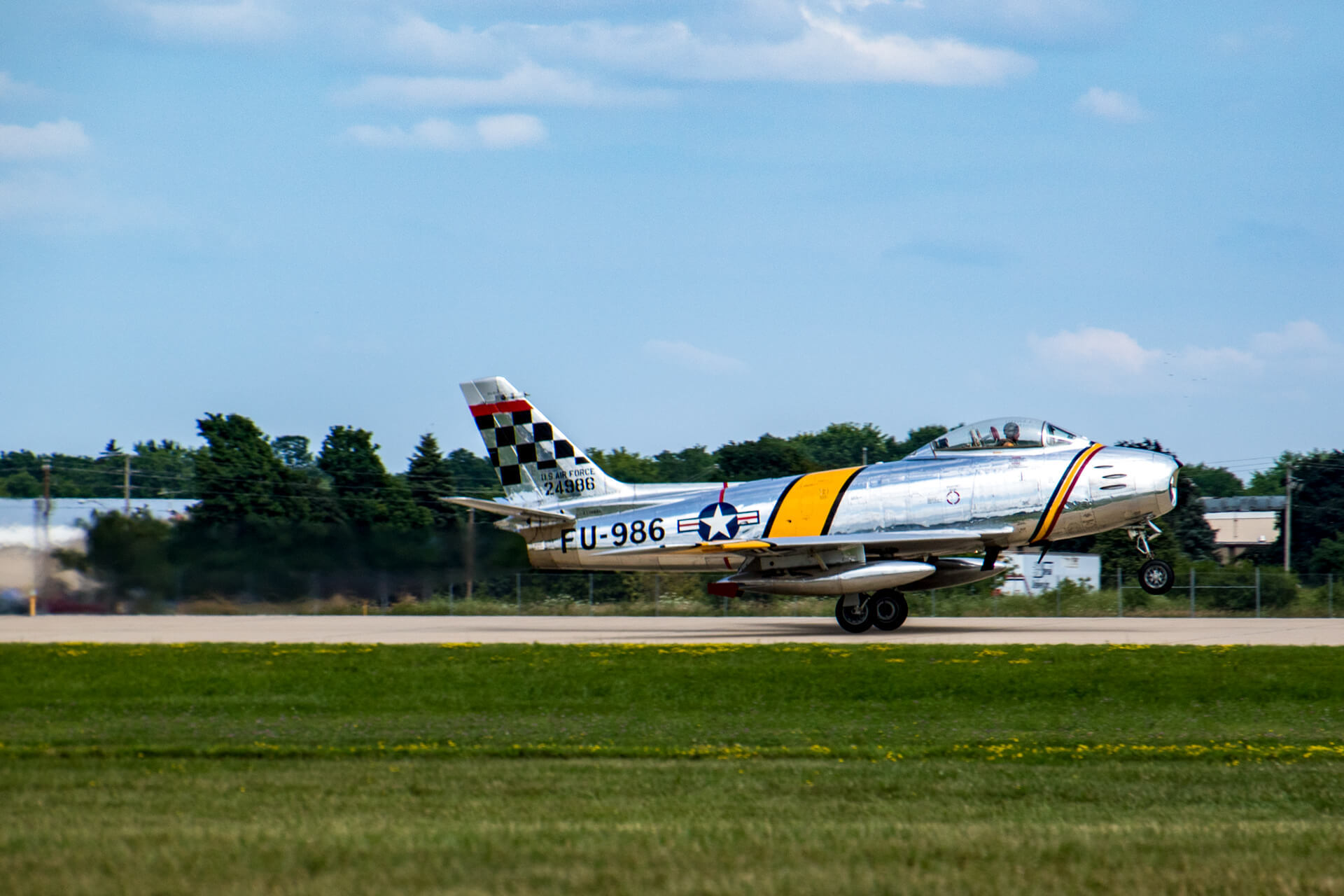 The F-86 Sabre, was Americas answer to the Russian MiG.
