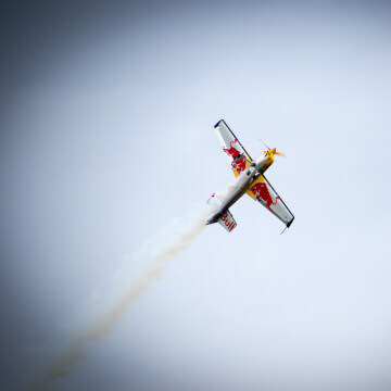 Kirby Chambliss, flying his Red Bull Zivko Edge 540.