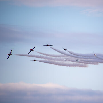 The Royal Canadian Air Force demonstration team shows off their skills.