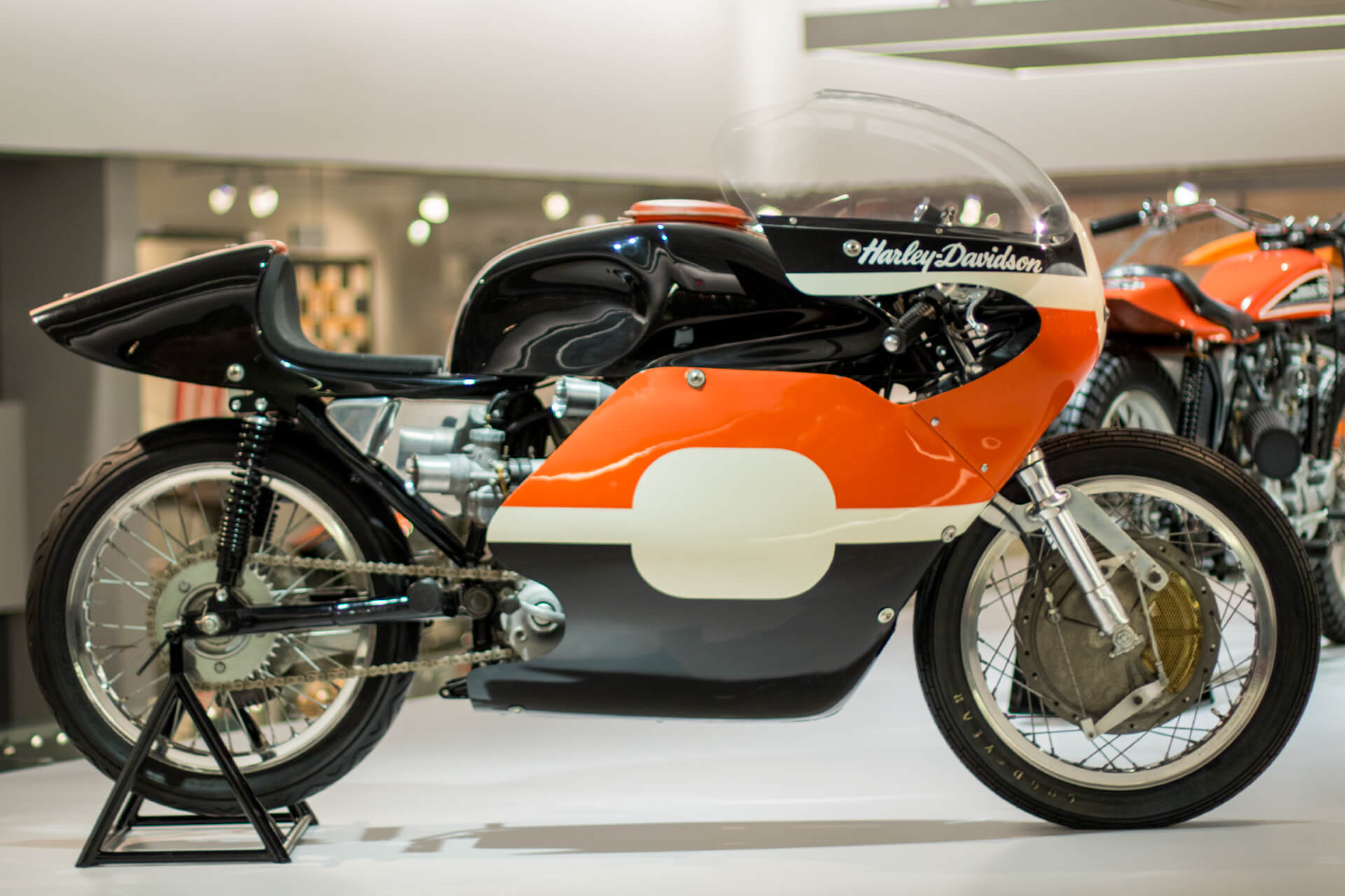 A 1972 Harley-Davidson XRTT Road Racer.